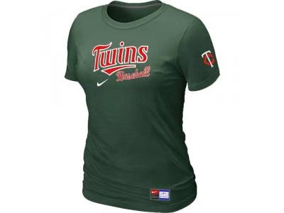 Women Minnesota Twins NEW D.Green Short Sleeve Practice T-Shirt