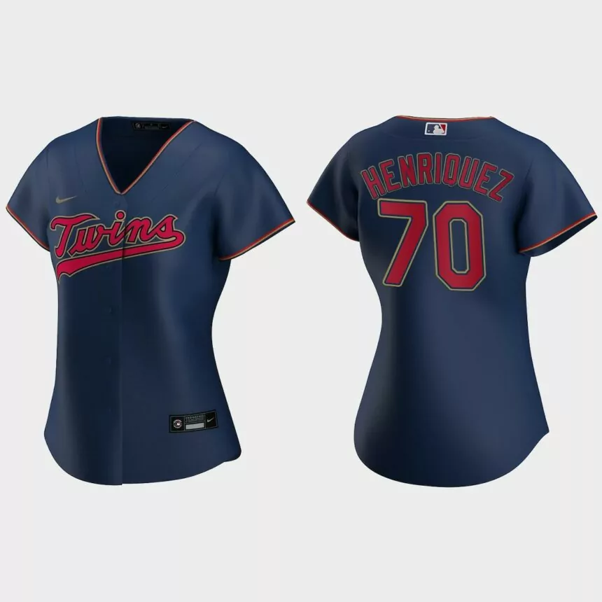 Women Minnesota Twins Ronny Henriquez Navy Replica Jersey