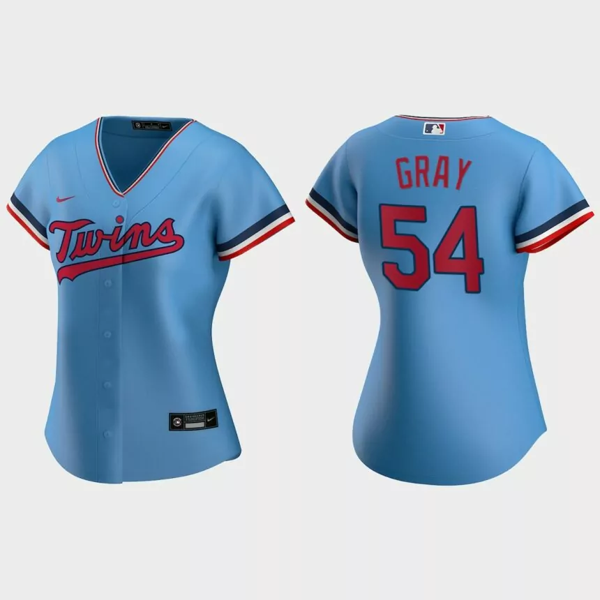 Women Minnesota Twins Sonny Gray Light Blue Replica Jersey