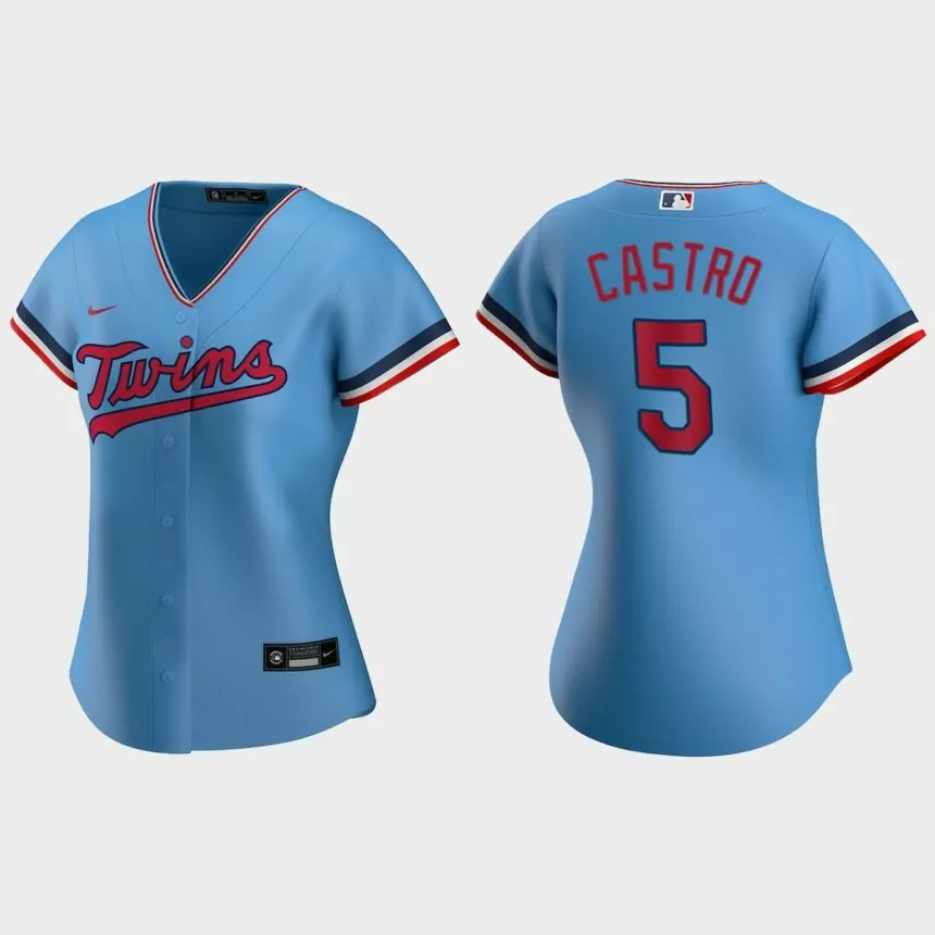 Women Minnesota Twins Willi Castro Light Blue Replica Jersey