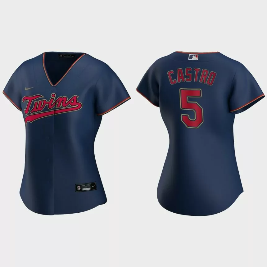 Women Minnesota Twins Willi Castro Navy Replica Jersey