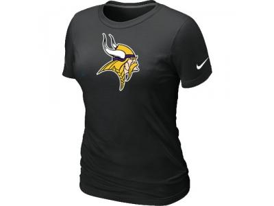 Women Minnesota Vikings Black Logo T-Shirt