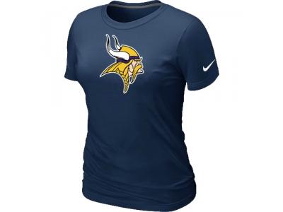 Women Minnesota Vikings D.Blue Logo T-Shirt