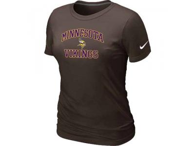 Women Minnesota Vikings Heart & Soul Brown T-Shirt