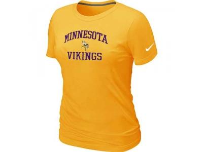 Women Minnesota Vikings Heart & Soul Yellow T-Shirt