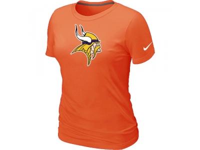 Women Minnesota Vikings Orang Logo T-Shirt
