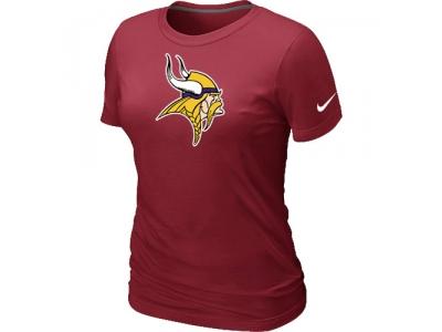 Women Minnesota Vikings Red Logo T-Shirt