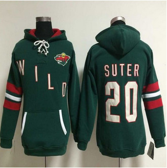 Women Minnesota Wild #20 Ryan Suter Green Old Time Heidi NHL Hoodie