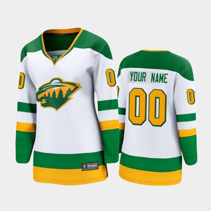 Women Minnesota Wild Custom 2021 White Adidas NHL REVERSE RETRO JERSEYS Stitched