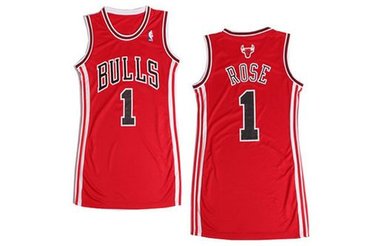 Women NBA Bulls #1 Derrick Rose Red Women's Dress Stitched NBA Jersey