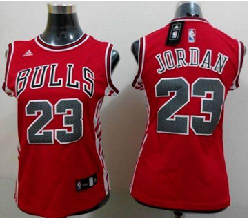 Women NBA Bulls #23 Michael Jordan Red Stitched NBA Jersey