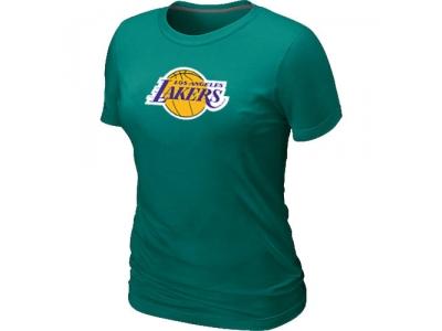 Women NBA Los Angeles Lakers Big & Tall Primary Logo L.Green T-Shirt