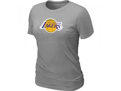 Women NBA Los Angeles Lakers Big & Tall Primary Logo L.Grey T-Shirt