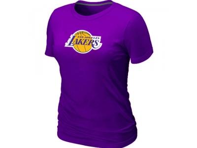 Women NBA Los Angeles Lakers Big & Tall Primary Logo Purple T-Shirt