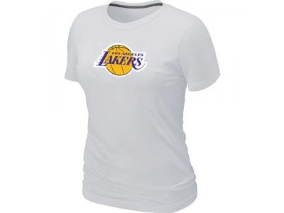 Women NBA Los Angeles Lakers Big & Tall Primary Logo White T-Shirt