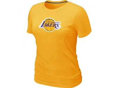 Women NBA Los Angeles Lakers Big & Tall Primary Logo Yellow T-Shirt