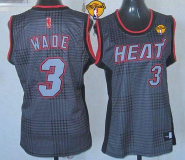 Women NBA Miami Heat #3 Dwyane Wade Black With Finals Patch Rhythm Fashion Stitched NBA Jersey