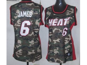 Women NBA Miami Heat #6 James camo