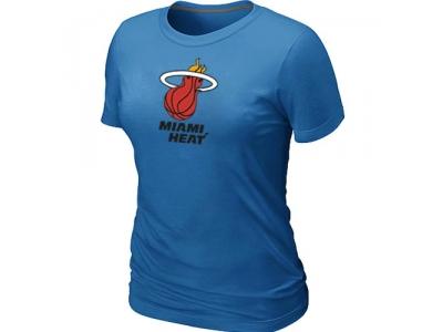 Women NBA Miami Heat Big & Tall Primary Logo L.blue T-Shirt