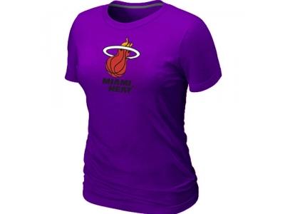 Women NBA Miami Heat Big & Tall Primary Logo Purple T-Shirt