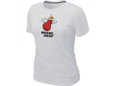 Women NBA Miami Heat Big & Tall Primary Logo White T-Shirt