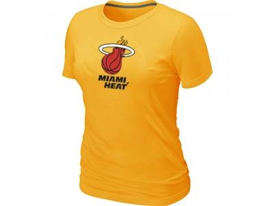 Women NBA Miami Heat Big & Tall Primary Logo Yellow T-Shirt