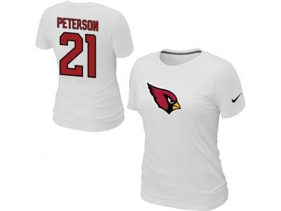 Women NEW Arizona Cardinals #21 peterson Name & Number T-Shirt White