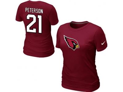 Women NEW Arizona Cardinals #21 peterson Name & Number T-Shirt red