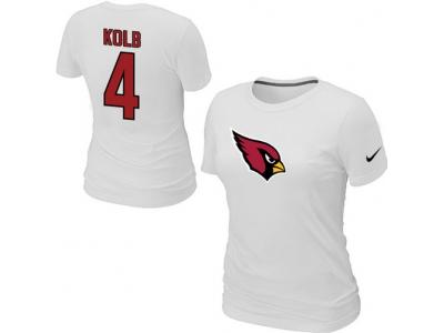 Women NEW Arizona Cardinals #4 Kolb Name & Number T-Shirt White