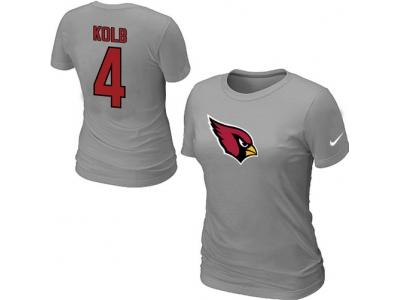 Women NEW Arizona Cardinals #4 Kolb Name & Number T-Shirt grey