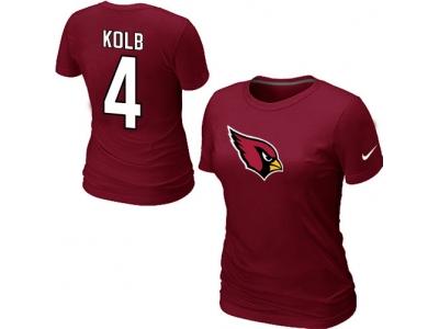 Women NEW Arizona Cardinals #4 Kolb Name & Number T-Shirt red
