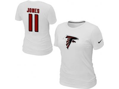 Women NEW Atlanta Falcons #11 Jones Name & Number T-Shirt White