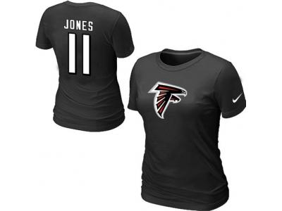 Women NEW Atlanta Falcons #11 Jones Name & Number T-Shirt black