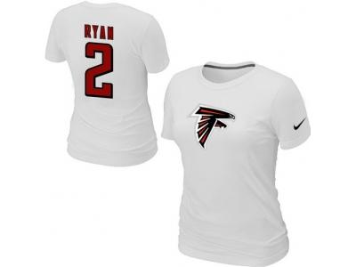 Women NEW Atlanta Falcons #2 ryan Name & Number T-Shirt White