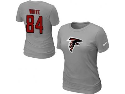 Women NEW Atlanta Falcons #84 white Name & Number T-Shirt grey