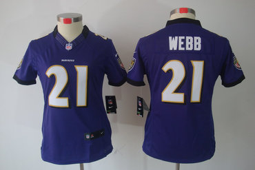 Women NEW Baltimore Ravens 21 Lardarius Webb Purple Jerseys