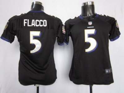 NFL Women NEW Baltimore Ravens 5 Joe Flacco Black Jerseys