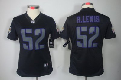 Women NEW Baltimore Ravens 52# R.Lewis Black Jerseys(Impact Limited)