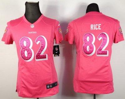 Women NEW Baltimore Ravens 82 Torrey Smith Pink Jerseys