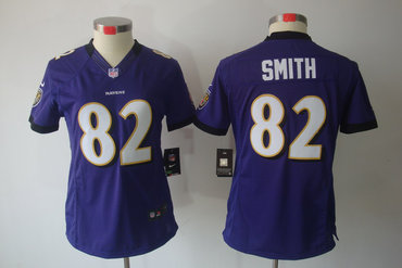 Women NEW Baltimore Ravens 82 Torrey Smith Purple Jerseys