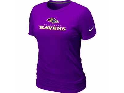 Women NEW Baltimore Ravens Authentic Logo T-Shirt purple