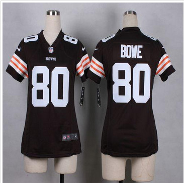 Women NEW Browns #80 Dwayne Bowe Brown Team Color Stitched NFL Elite Jersey