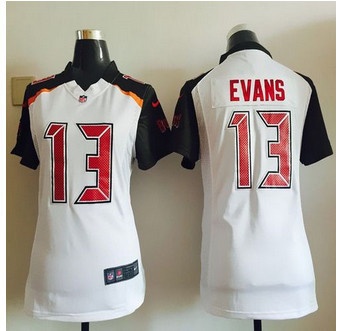Women NEW Buccaneers #13 Mike Evans White Stitched NFL New Elite Jersey