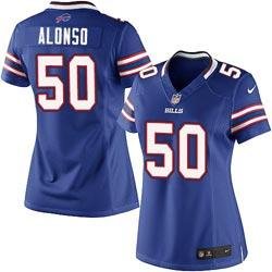 Women NEW Buffalo Bills 50 Kiko Alonso Blue Jerseys