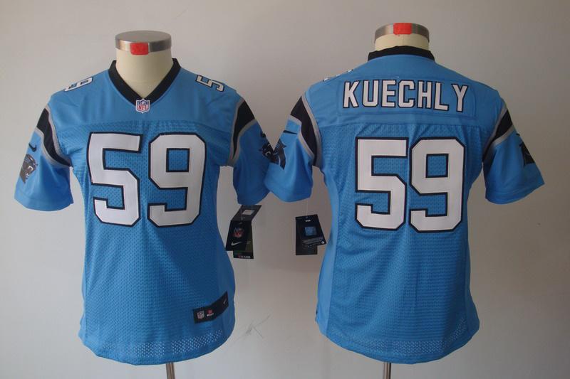 Women NEW Carolina Panthers 59 Luke Kuechly Blue Jerseys
