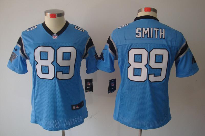 Women NEW Carolina Panthers 89 Steve Smith Blue Jerseys