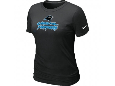 Women NEW Carolina Panthers Authentic Logo T-Shirt Black