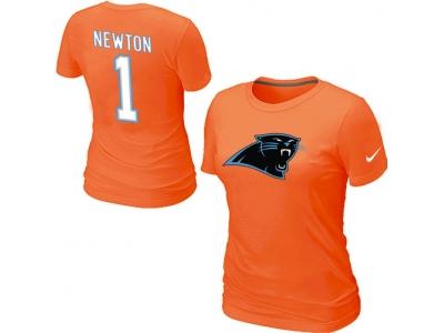 Women NEW Carolina Panthers Cam Newton Name & Number T-Shirt Orange