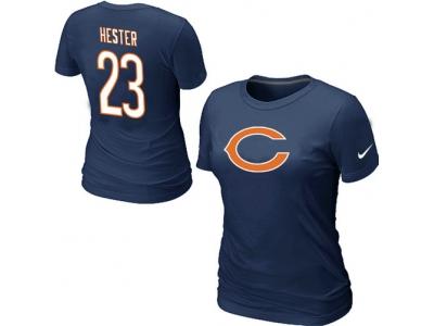 Women NEW Chicago Bears #23 Devin Hester Name & Number T-Shirt Blue