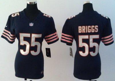 Women NEW Chicago Bears #55 Lance Briggs Blue NFL Jerseys
